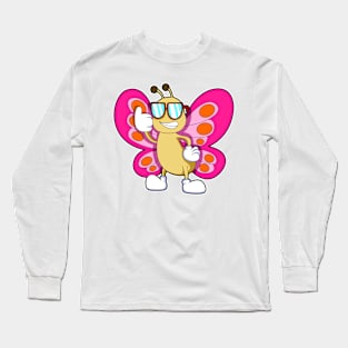 Butterfly with Sunglasses Long Sleeve T-Shirt